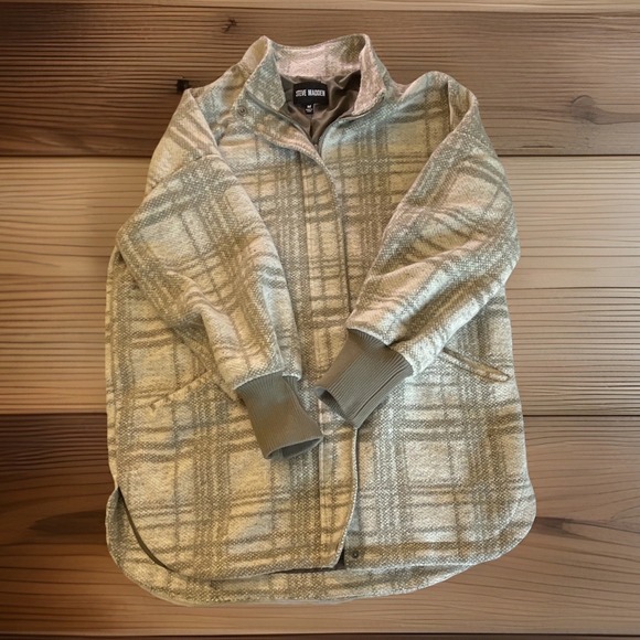 Steve Madden Jackets & Blazers - Steve Madden Women's Gray Plaid Collared Zip/Snap Jacket w/ Pockets M